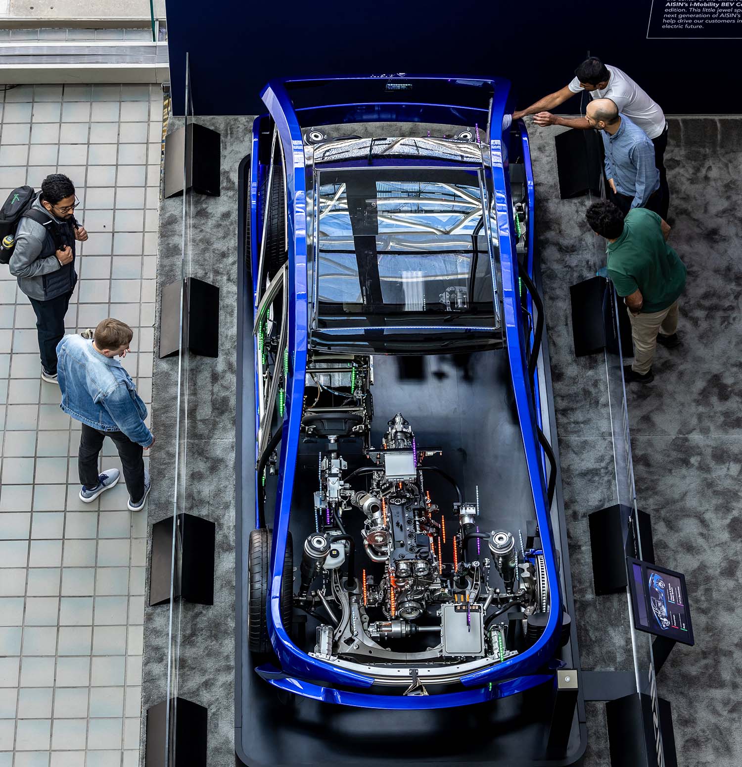 overhead shot of automobile