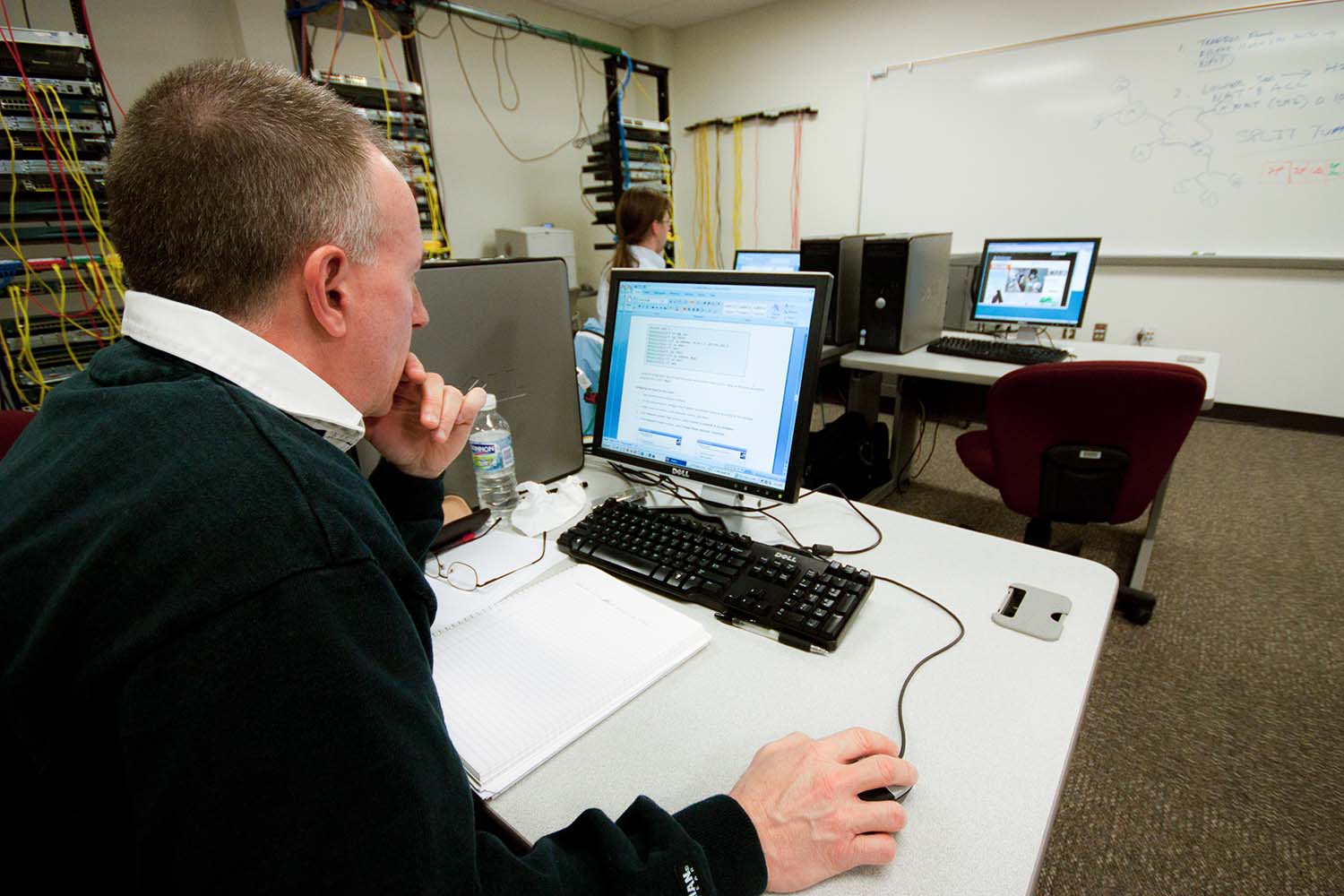 man at computer