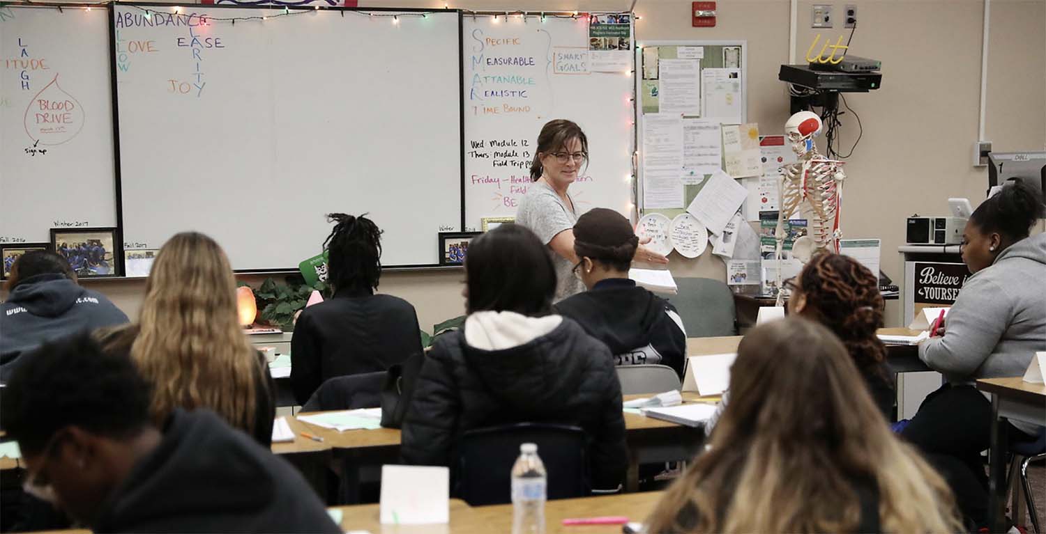 teacher in classroom